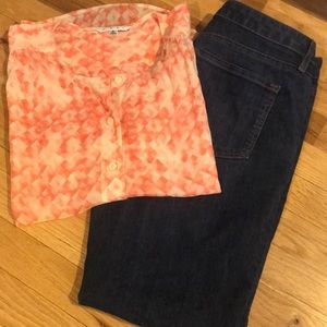 Like New - 3/4 Sleeve Sheer CAbi Top - Size Small